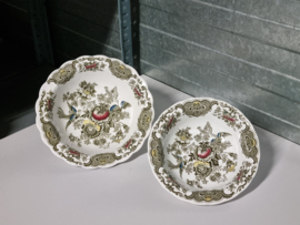 Engels Ridgway Windsor groen gekleurd set 2x hoge ronde schaal