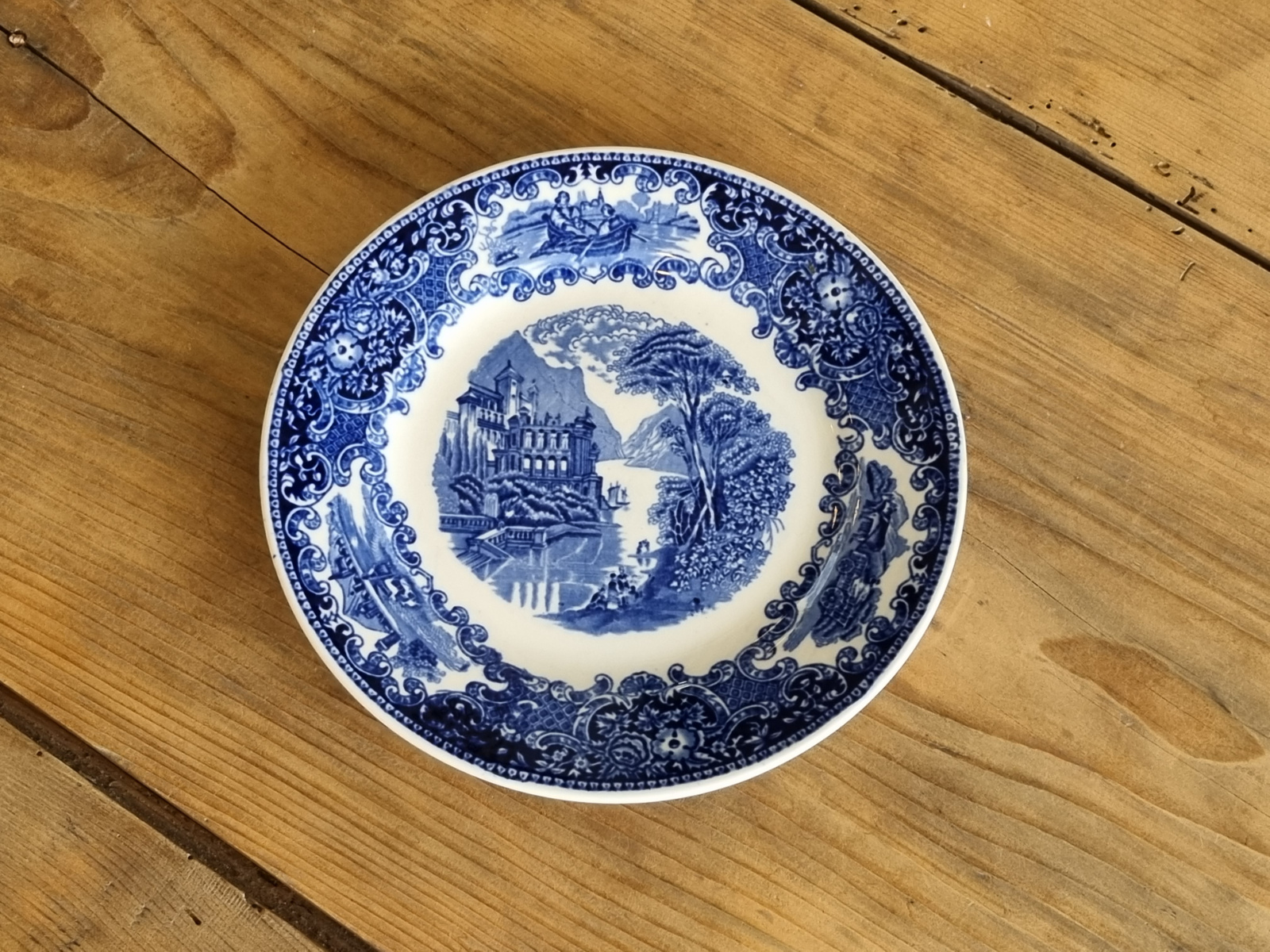 Regout Castillo blauw ontbijtbord 20 cm (Regout stempel)