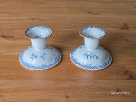 Rorstrand Ostindia Aardewerk set 2x kaarsenkandelaar laag model