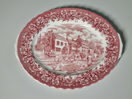 Engels rood 17th Century England Royal Tudor Ware Staffordshire ovale schaal 31 cm