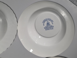 Engels blauw Mix & Match Set 6x diepe borden 25 - 25,5 cm