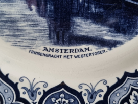 Wandbord Societe Ceramique Mooi Nederland Amsterdam Prinsengracht blauw 23 cm