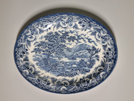 Engels blauw Ironstone EIT Ltd England Schaal 29 cm (wagen)