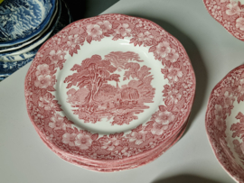 Engels rood Enoch Wedgwood Woodland serviesset 21-delig