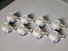 Villeroy en Boch Valeria blauw set 8x Koffie Kop en schotel