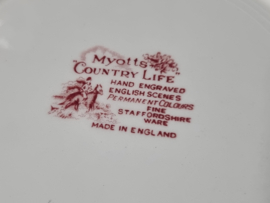 Engels rood Jachtservies Myott's Country Life Plat Dinerbord 25 cm