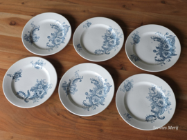Nimy Belgium Art Nouveau set 6x plat dinerbord 22,5 cm