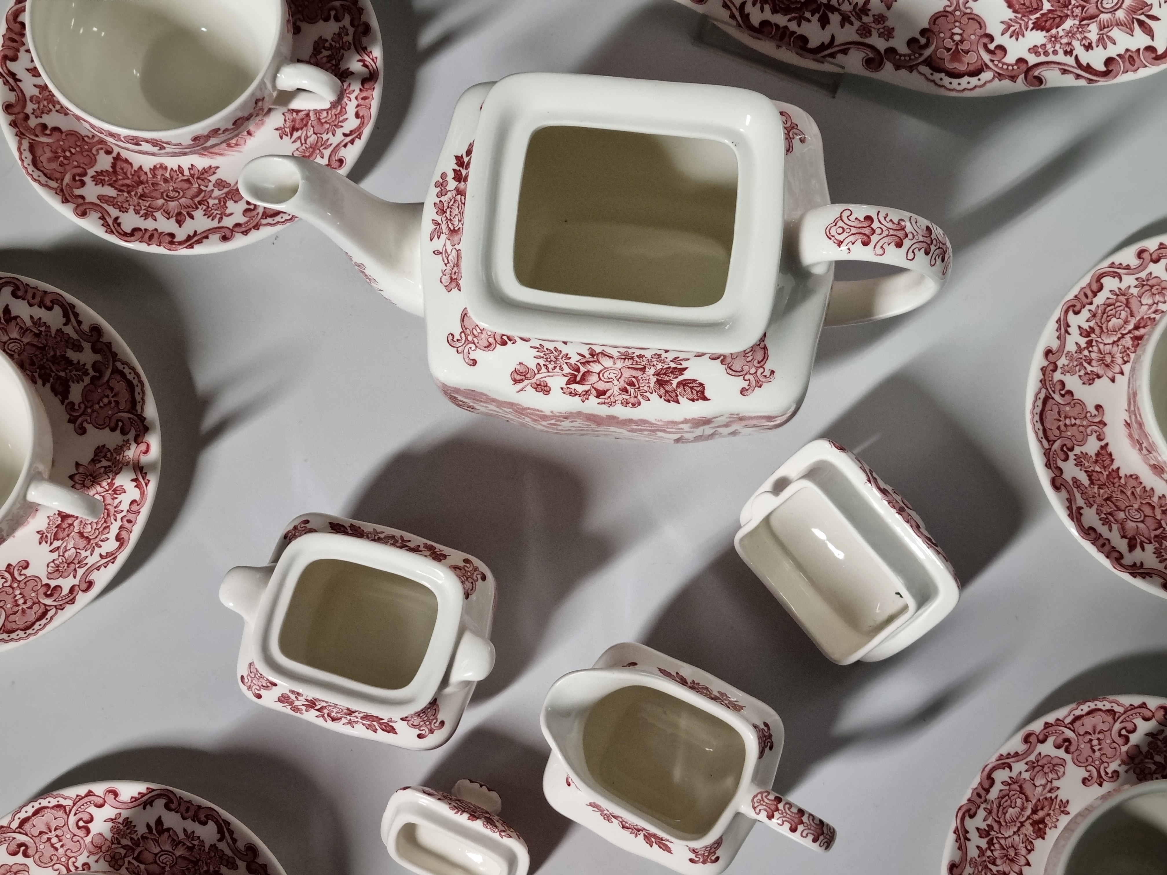 Engels rood Enoch Wedgwood Royal Homes Of Britain theeservies 6 personen