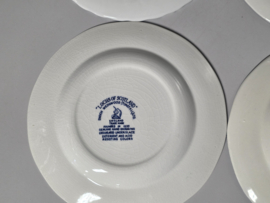 Engels blauw Mix & Match Set 6x ontbijtbord 19,5 - 20,5 cm