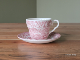 Engels rood English Ironstone Tableware EIT kop en schotel (wagen)