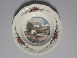 Frans Sarreguemines Obernai diep bord 25 cm (schuurtje)
