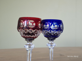 Boheems Kristal Glas set van 2x op voet 12,5 cm