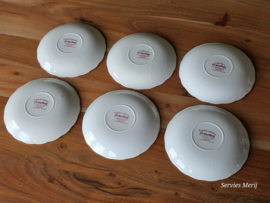 Engels rood Grindley Country Inns set 6x Soepkom met schotel
