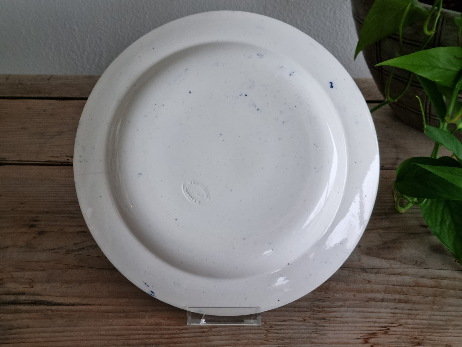 Petrus Regout (1 Bootje) blauw bord 25,5 cm