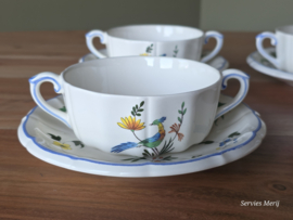 Frans GIEN decor Oiseaux de Paradis set 6x Soepkom met schotel