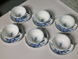 Zwiebelmuster Hutschenreuther set 6x Soepkom met schotel