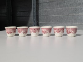 Villeroy en Boch Fasan rood Set 6x laag eierdopje (Zeldzaam)