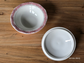 Engels rood Enoch Wedgwood Dickens Coaching Days dekschaal terrine