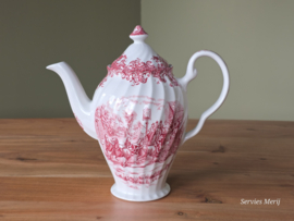 Engels rood Coaching Scenes Koffiepot 16 cm