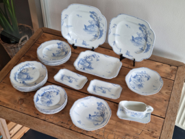 Petrus Regout Marines licht blauw compleet servies 6-pers.