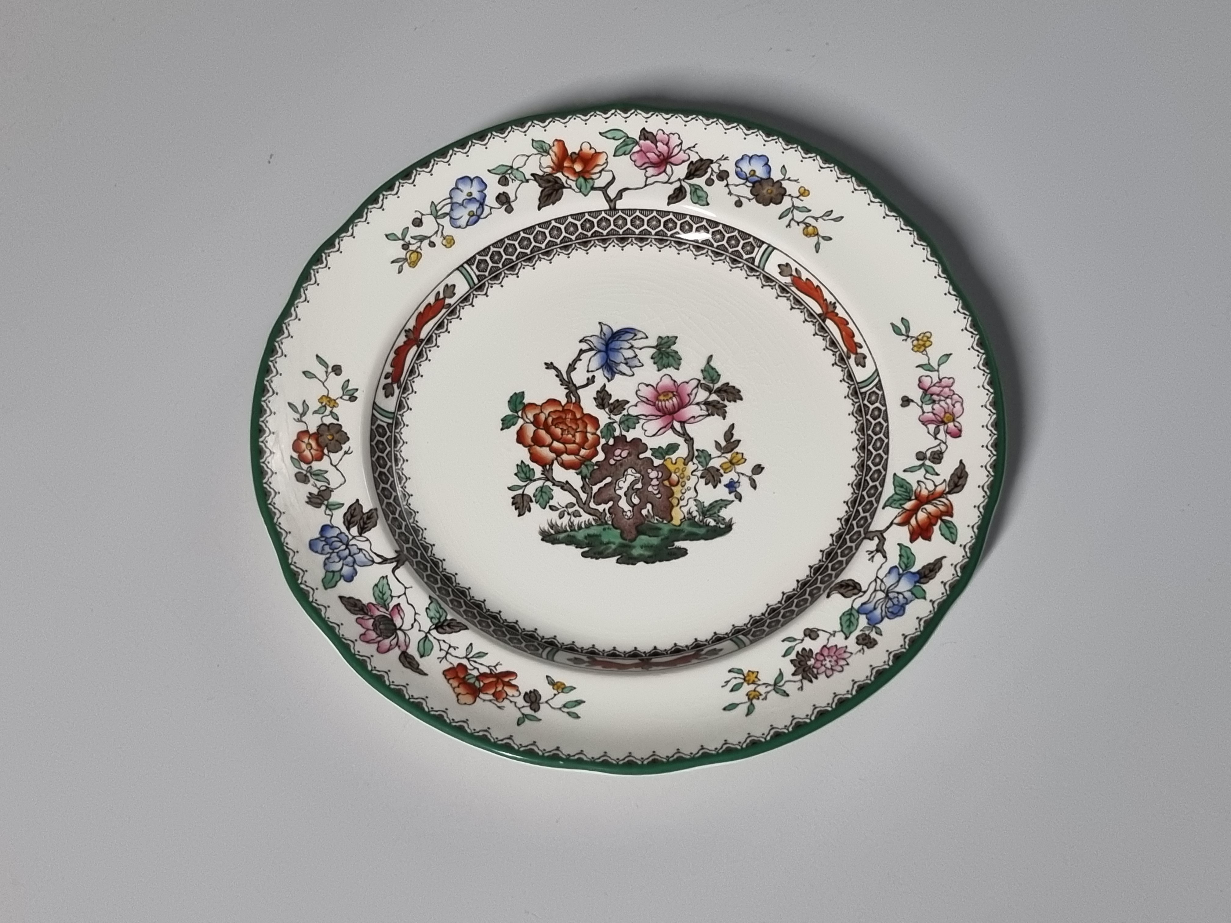 Engels Spode Copeland Chinese Rose ontbijtbord 23 cm