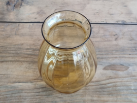 Glas Vintage oker Vaas 18,5 cm
