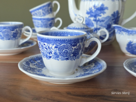 Villeroy en Boch Burgenland blauw koffieservies 8 personen