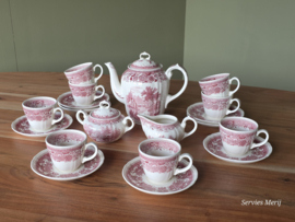 Villeroy en Boch Burgenland rood koffieservies 8 personen