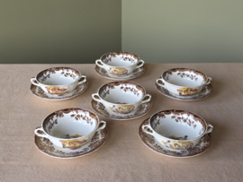 Engels Palissy Game Series set 6x Soepkom met schotel