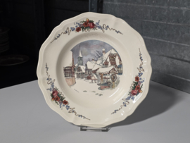 Frans Sarreguemines Obernai diep bord 25 cm (sneeuw)