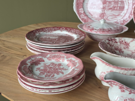 Engels rood Mix & Match compleet dinerservies 6 personen 30 delen