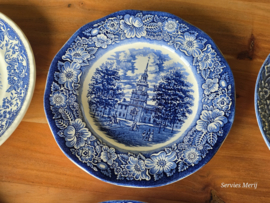 Engels blauw Mix & Match Set 6x dinerbord 25 - 25,5 cm