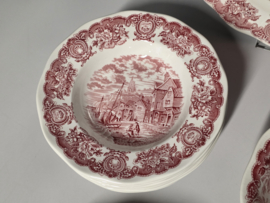 Engels rood Historical Ports serviesset 8 personen