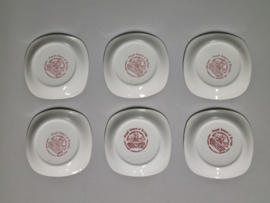 Engels rood Enoch Wedgwood  Royal Homes Of Britain set 6x Gebaksbordje 13 cm