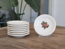 Wedgwood Moss Rose set 8x Serveerbordje of als Theezakjeslegger 8 cm