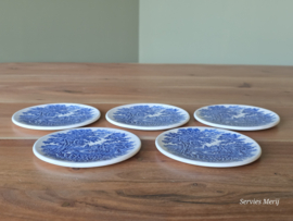 Engels blauw English Ironstone Tableware EIT set 5x onderzetter 11,5 cm (hooiwagen)