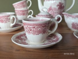 Villeroy en Boch Burgenland rood koffieservies 8 personen