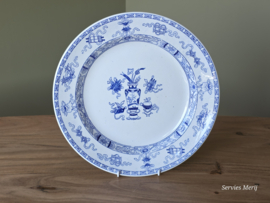 Potiche blauw Petrus Regout groot bord 30 cm