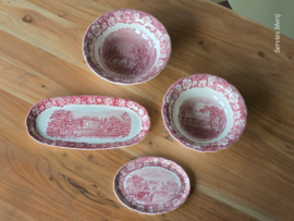 Engels rood Palissy Thames River Scenes Set 4x schalen