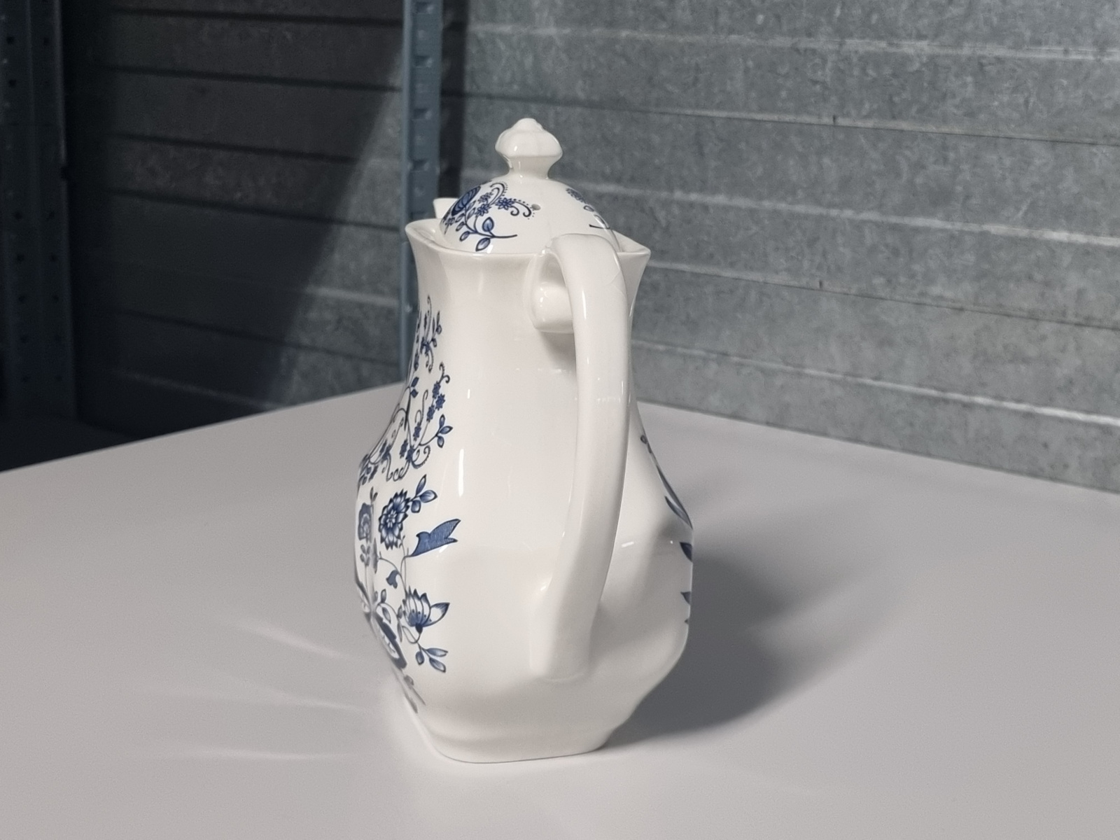 Engels blauw Enoch Wedgwood Blue Onion Koffiepot (2)