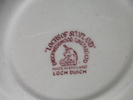 Engels rood Enoch Wedgwood Lochs of Scotland set 5x gebaksbordje 15 cm