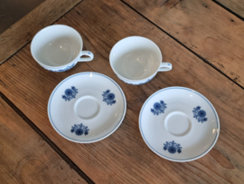 Mosa Maastricht set 2x Kop en schotel (blauw bloemetje)