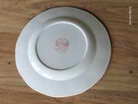 Engels rood Crown Ducal Bridge Scenes Pannenkoekenbord 28,5 cm