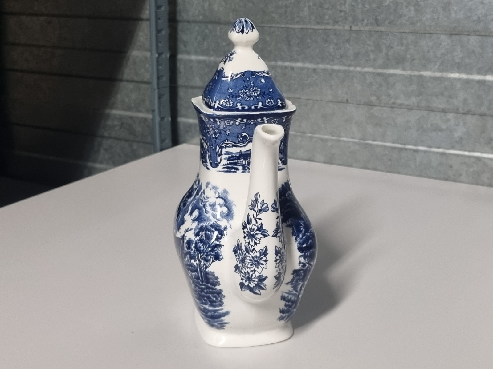 Engels blauw Grindley Country Inns koffiepot theepot 18 cm