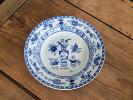 Potiche blauw Petrus Regout diep bord 23,5 cm