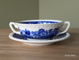 Villeroy en Boch Rusticana blauw Soepkom met schotel