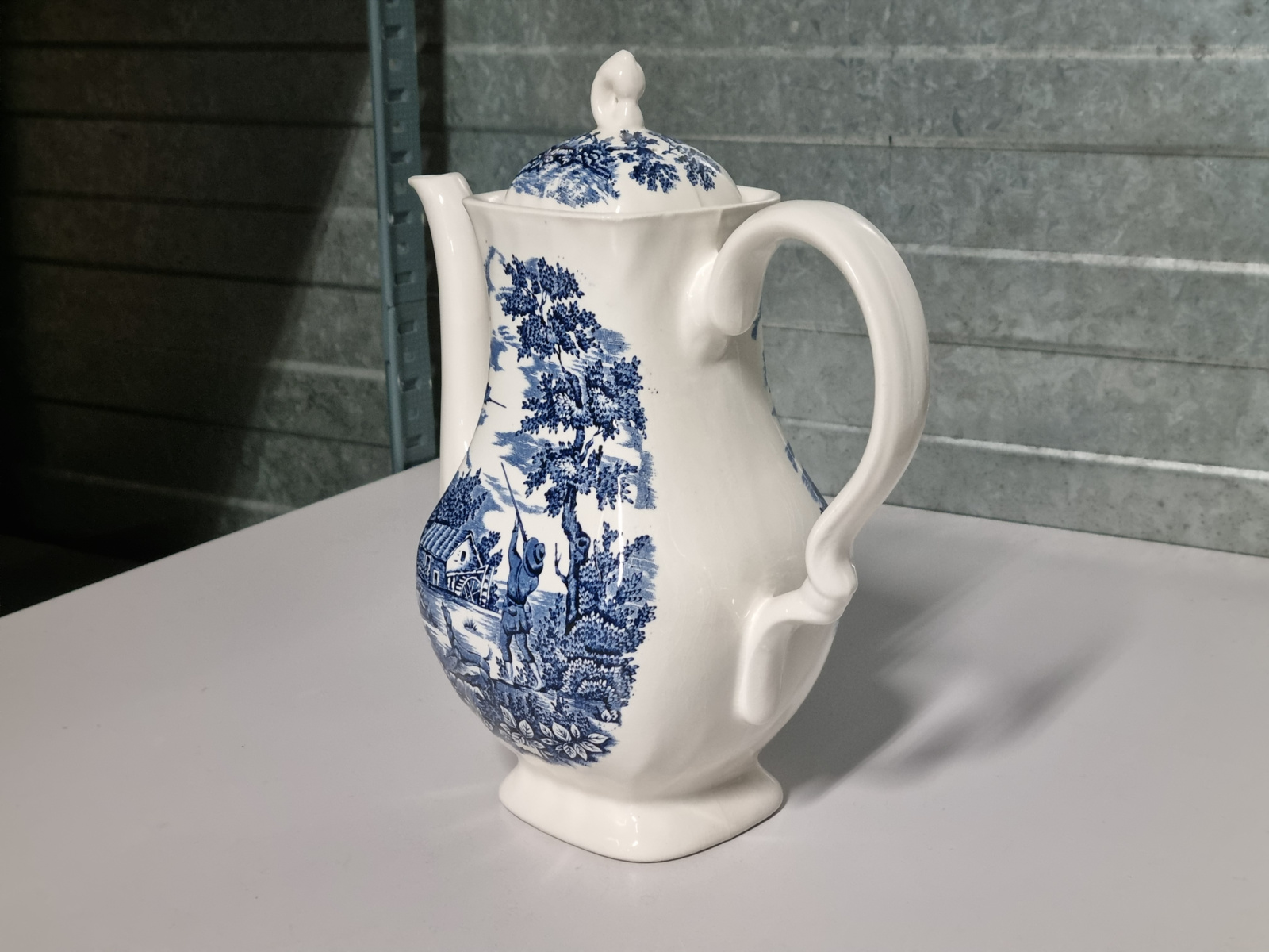 Engels blauw Jachtservies Myott The Hunter Koffiepot