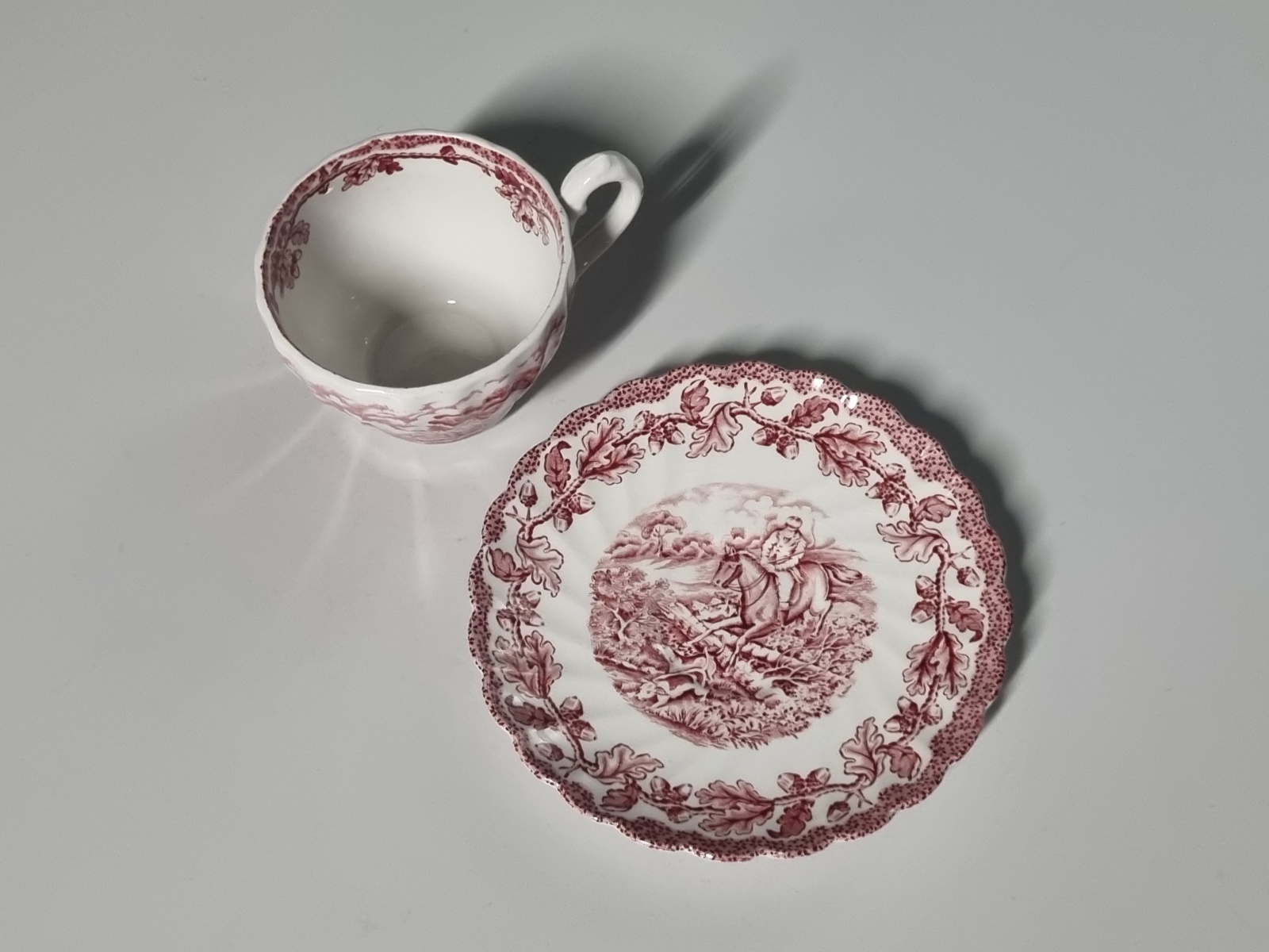 Engels rood Myott's Country Life Espresso Kop en schotel