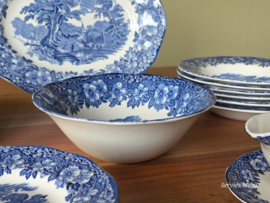 Engels blauw Enoch Wedgwood Woodland serviesset 6 personen