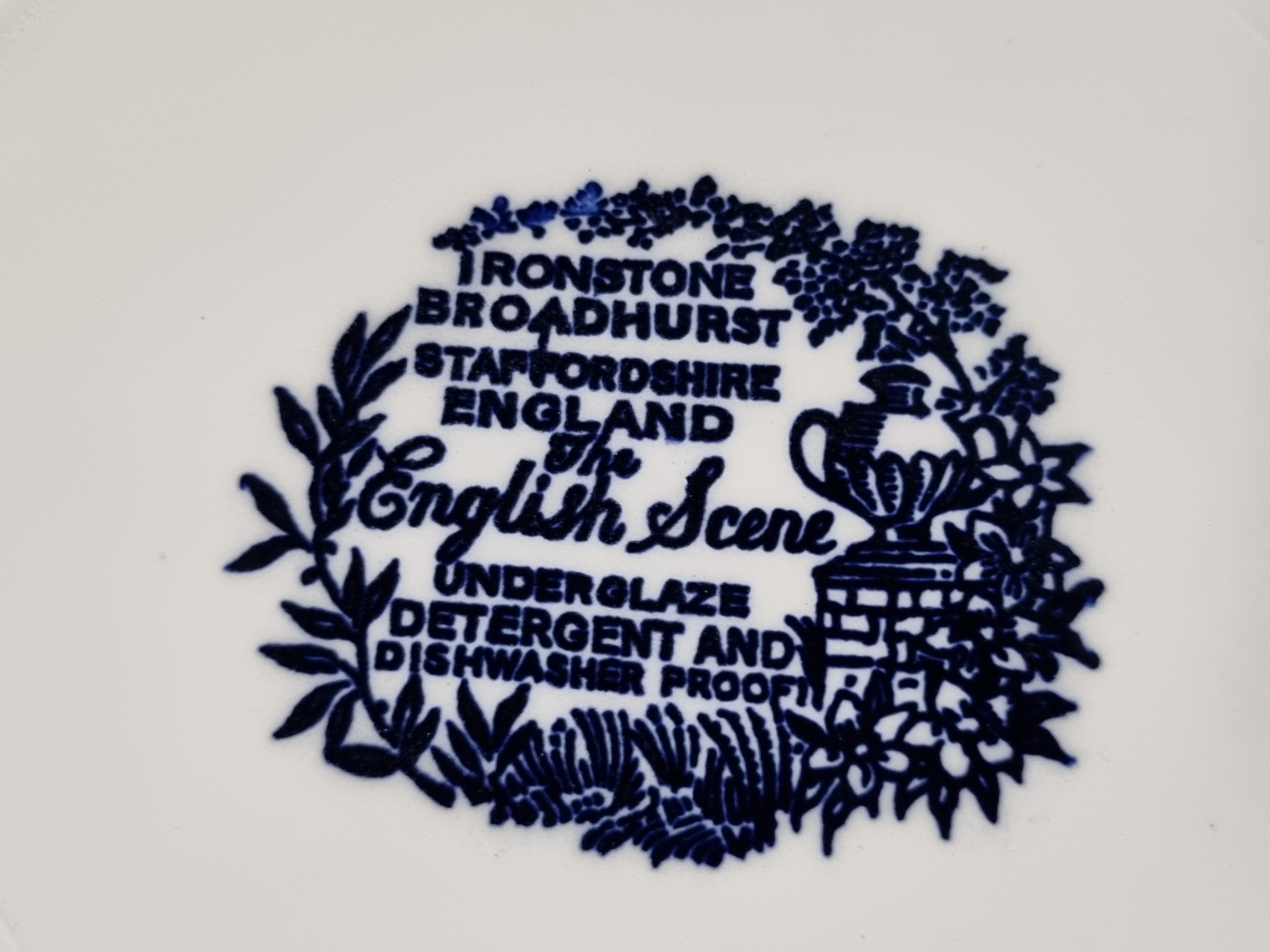 Engels blauw Broadhurst English Scene plat dinderbord 24,5 cm